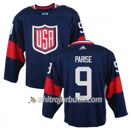 USA Tröja Zach Parise 9 World Cup 2016 Blå Premier